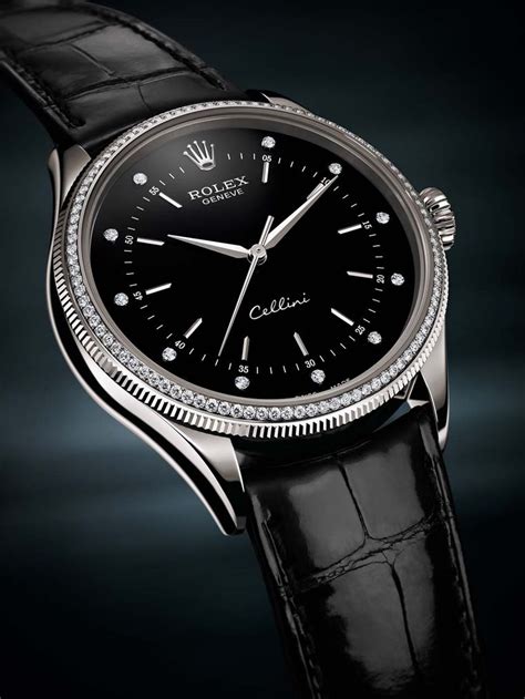 rolex cellini black face diamonds|Rolex cellini time.